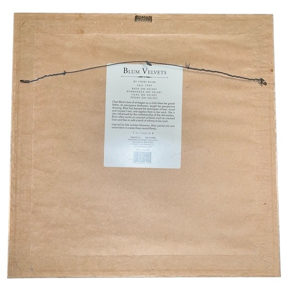 Vintage Cheri Blum Floral Print Blum Velvets Series Fall 1999 Rose On Velvet - Picture 3 of 3